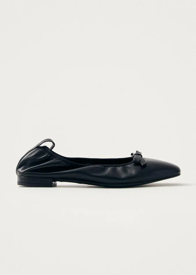 Ballet Flats Women ALOHAS Freya Black Leather Ballet Flats