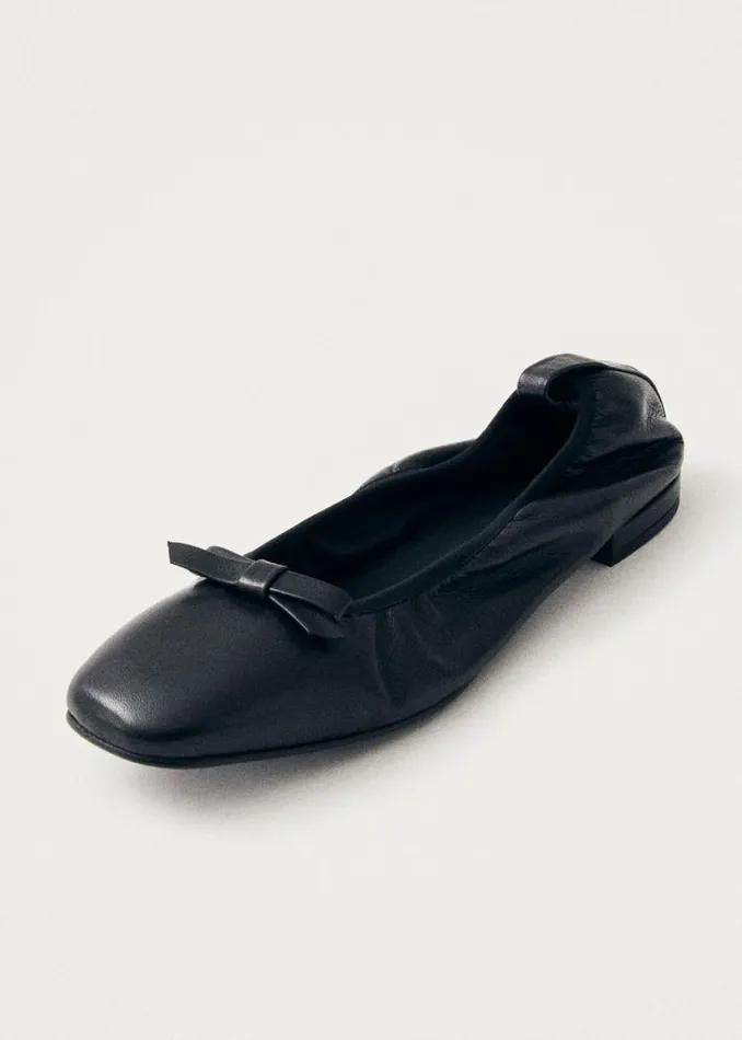 Ballet Flats Women ALOHAS Freya Black Leather Ballet Flats