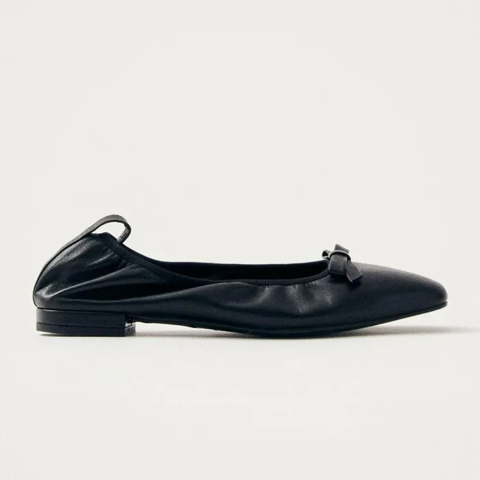 Ballet Flats Women ALOHAS Freya Black Leather Ballet Flats