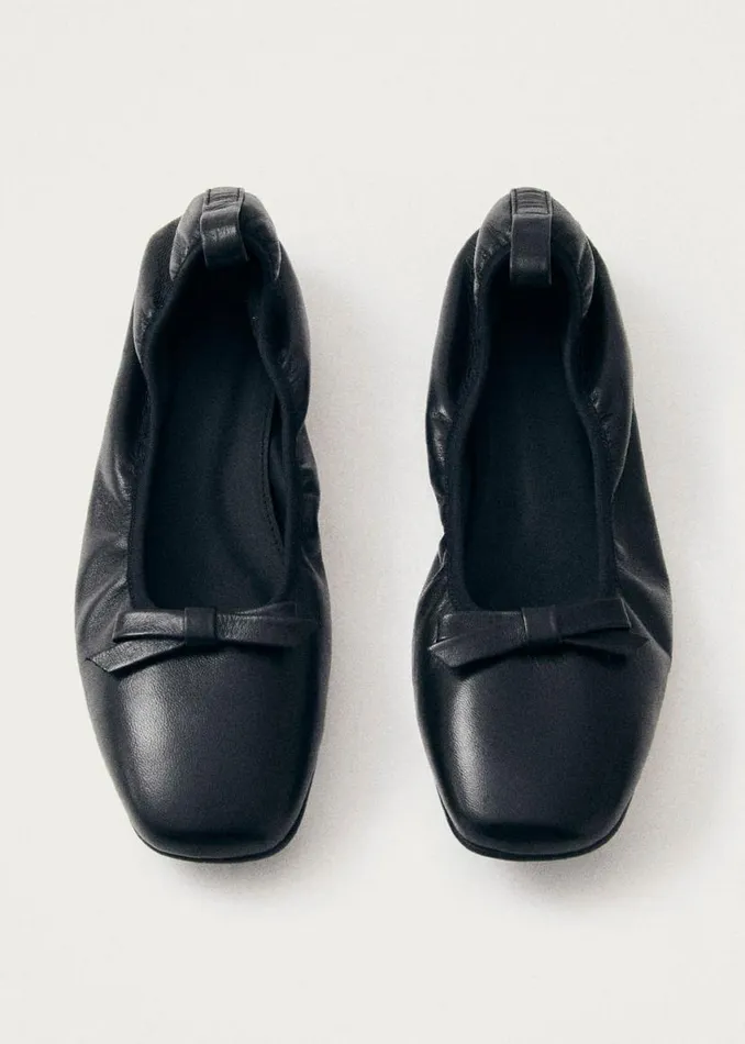 Ballet Flats Women ALOHAS Freya Black Leather Ballet Flats