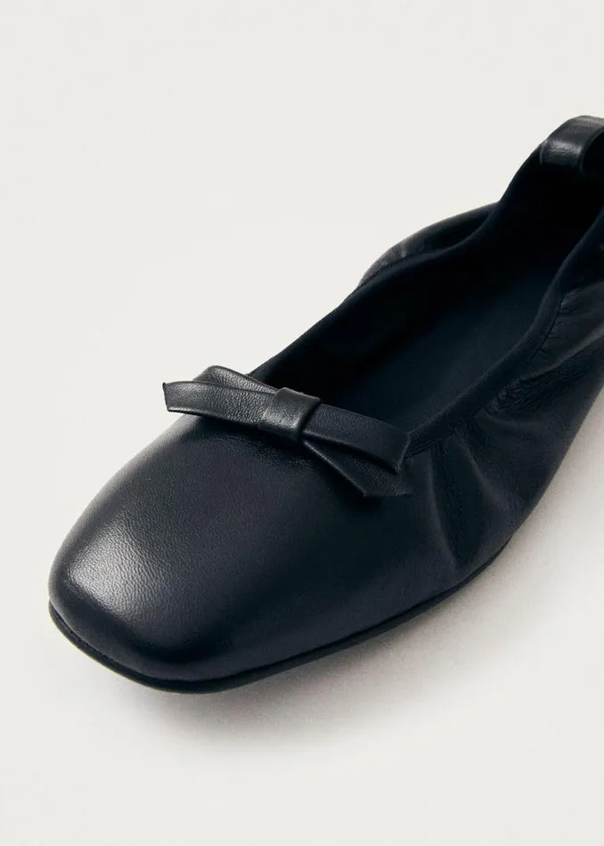 Ballet Flats Women ALOHAS Freya Black Leather Ballet Flats