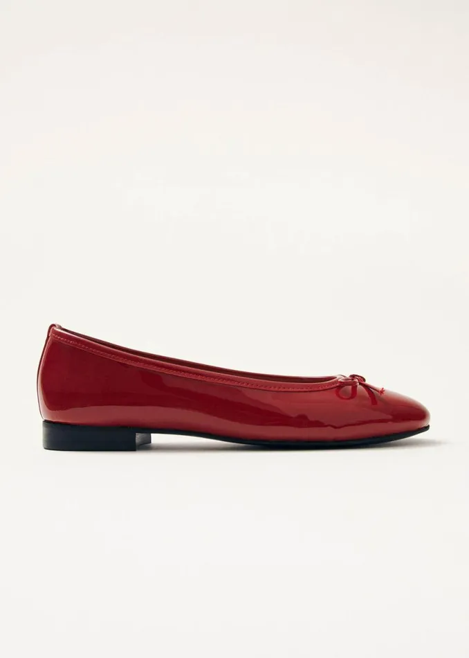 Ballet Flats Women ALOHAS Oriana Onix Red Leather Ballet Flats