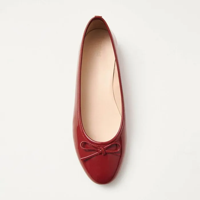 Ballet Flats Women ALOHAS Oriana Onix Red Leather Ballet Flats