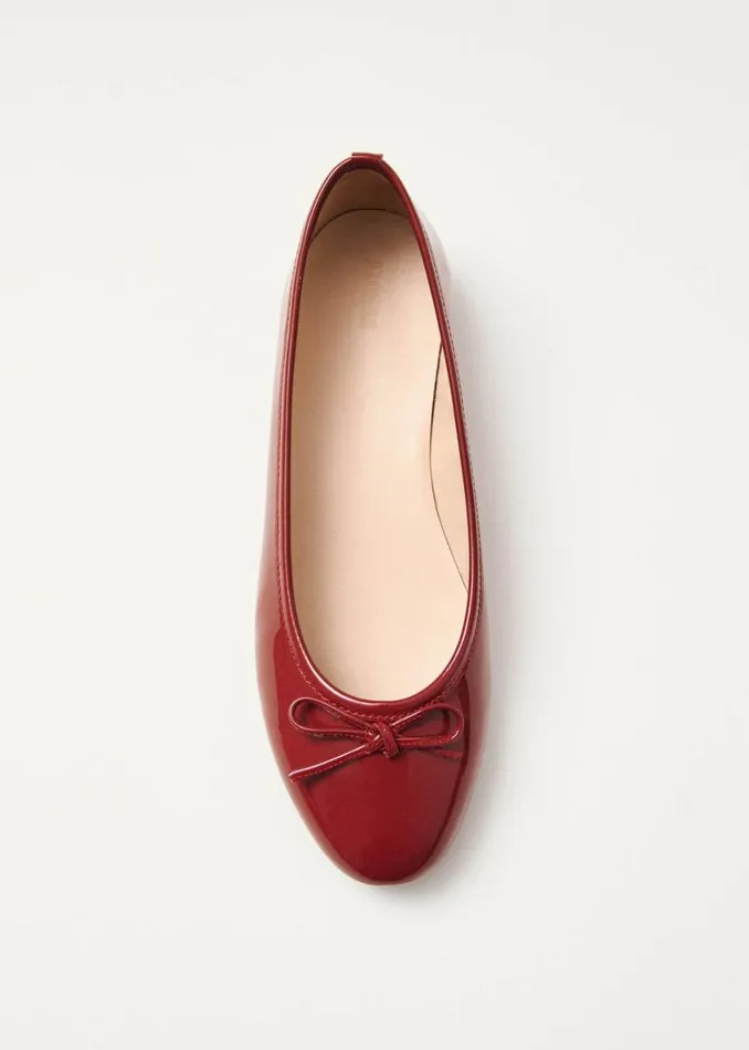 Ballet Flats Women ALOHAS Oriana Onix Red Leather Ballet Flats
