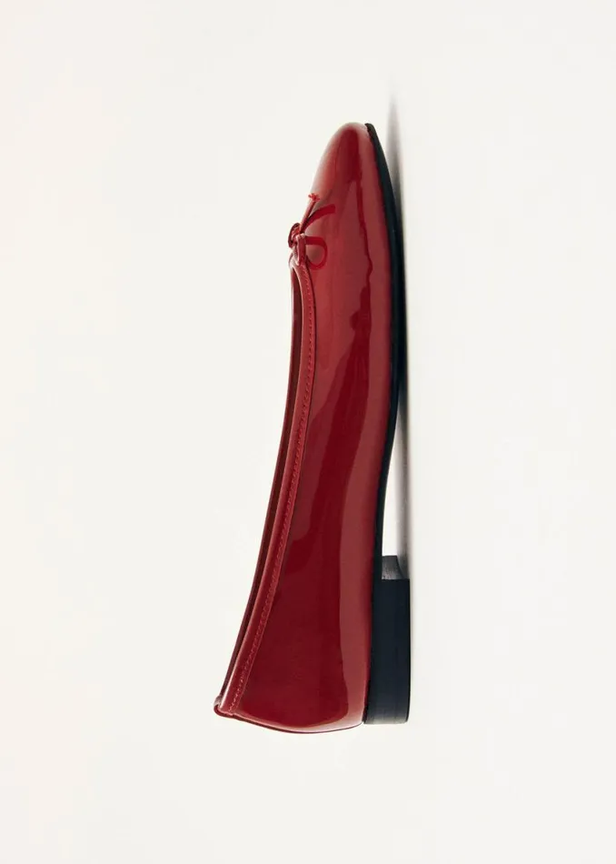 Ballet Flats Women ALOHAS Oriana Onix Red Leather Ballet Flats