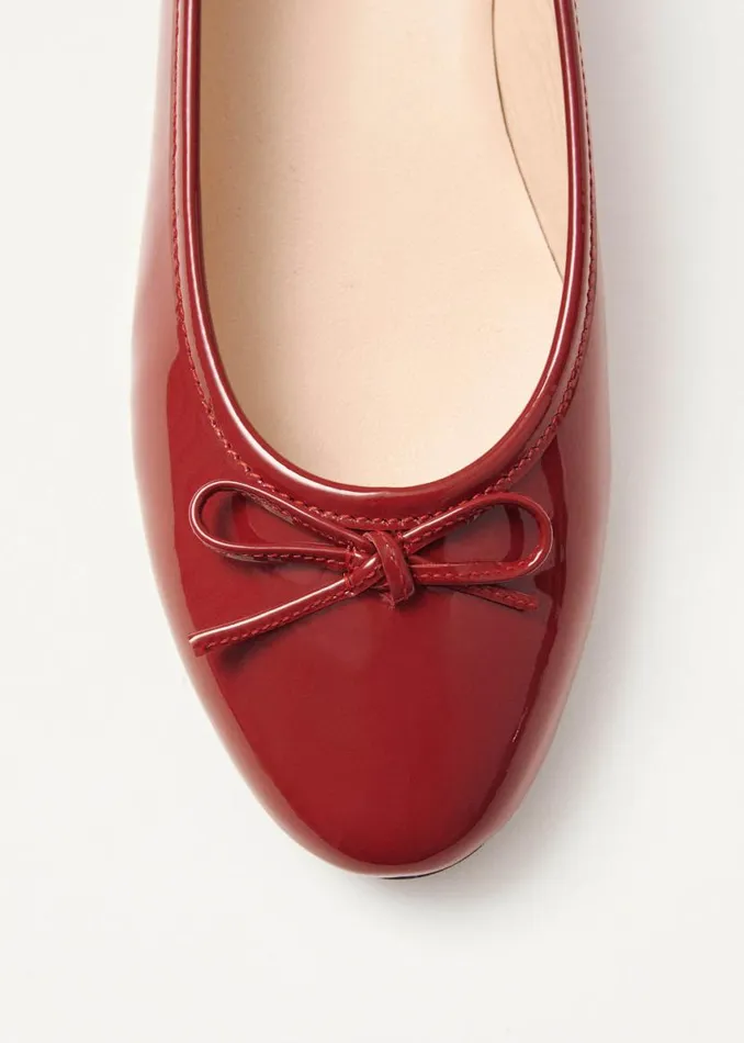 Ballet Flats Women ALOHAS Oriana Onix Red Leather Ballet Flats