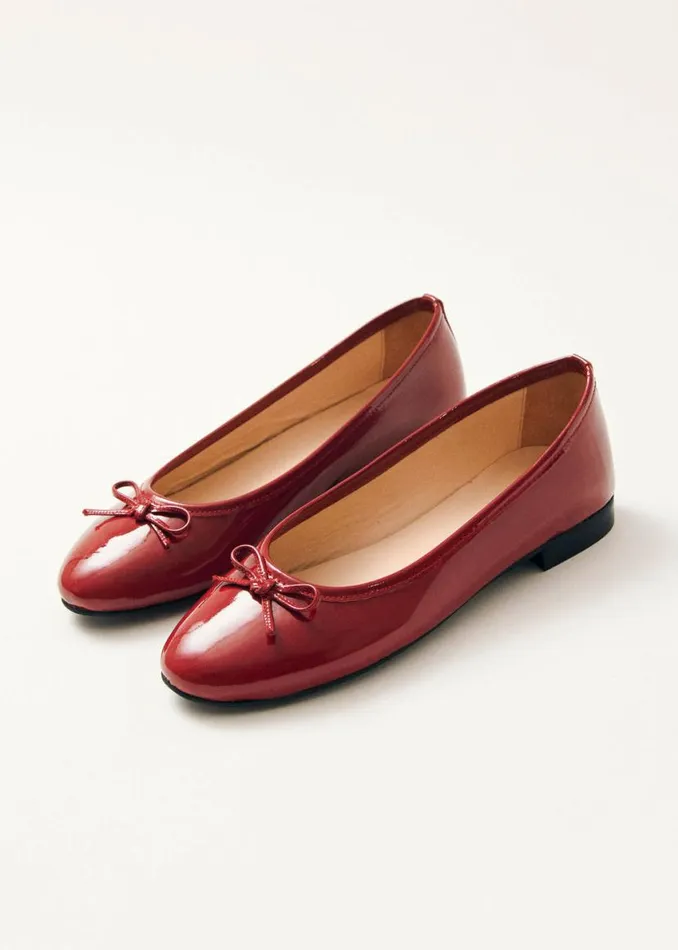 Ballet Flats Women ALOHAS Oriana Onix Red Leather Ballet Flats