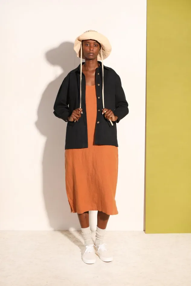 Basic Linen Shift Chestnut WomensShop LF Markey Dresses