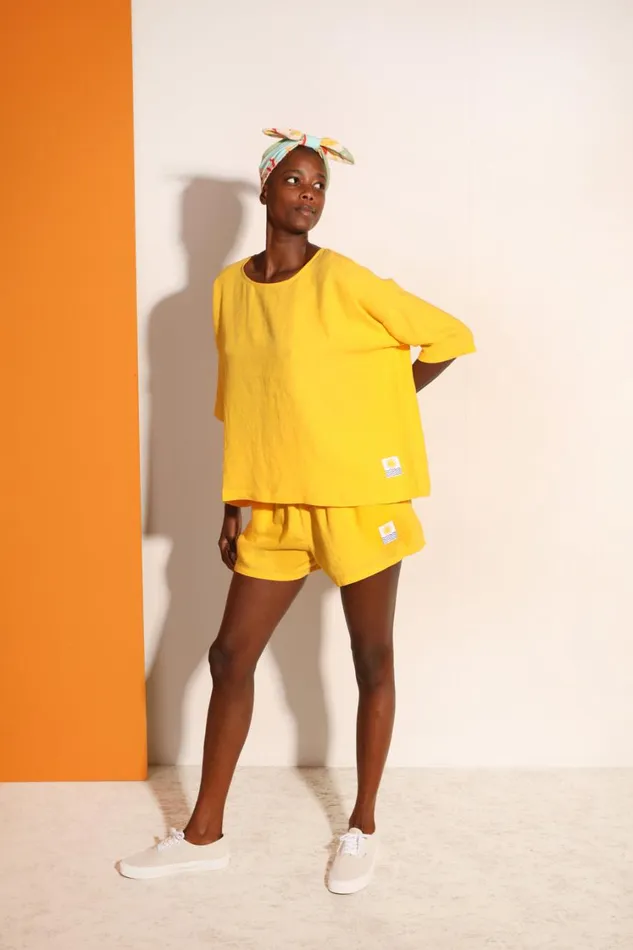Basic Linen Shorts Canary WomensShop LF Markey Shorts