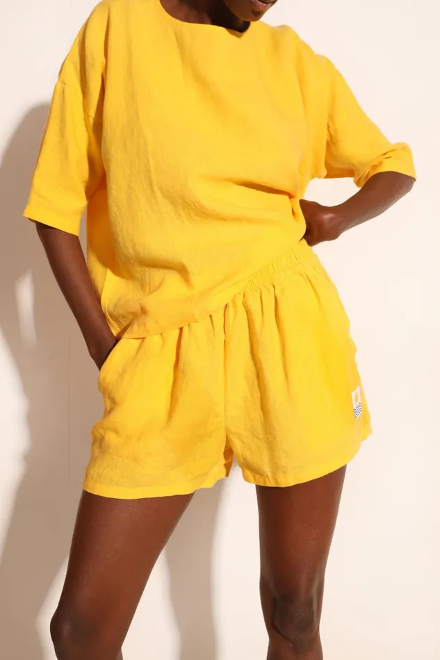 Basic Linen Shorts Canary WomensShop LF Markey Shorts