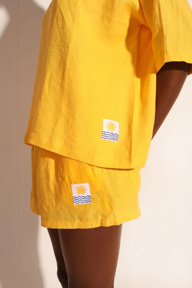 Basic Linen Shorts Canary WomensShop LF Markey Shorts