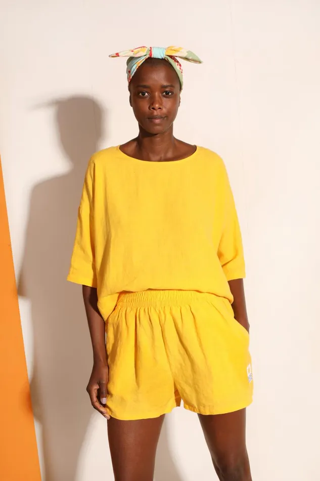 Basic Linen Shorts Canary WomensShop LF Markey Shorts
