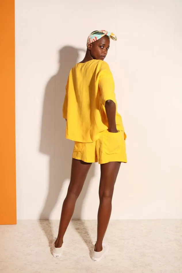 Basic Linen Shorts Canary WomensShop LF Markey Shorts