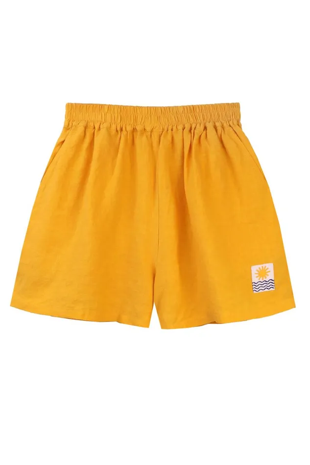 Basic Linen Shorts Canary WomensShop LF Markey Shorts
