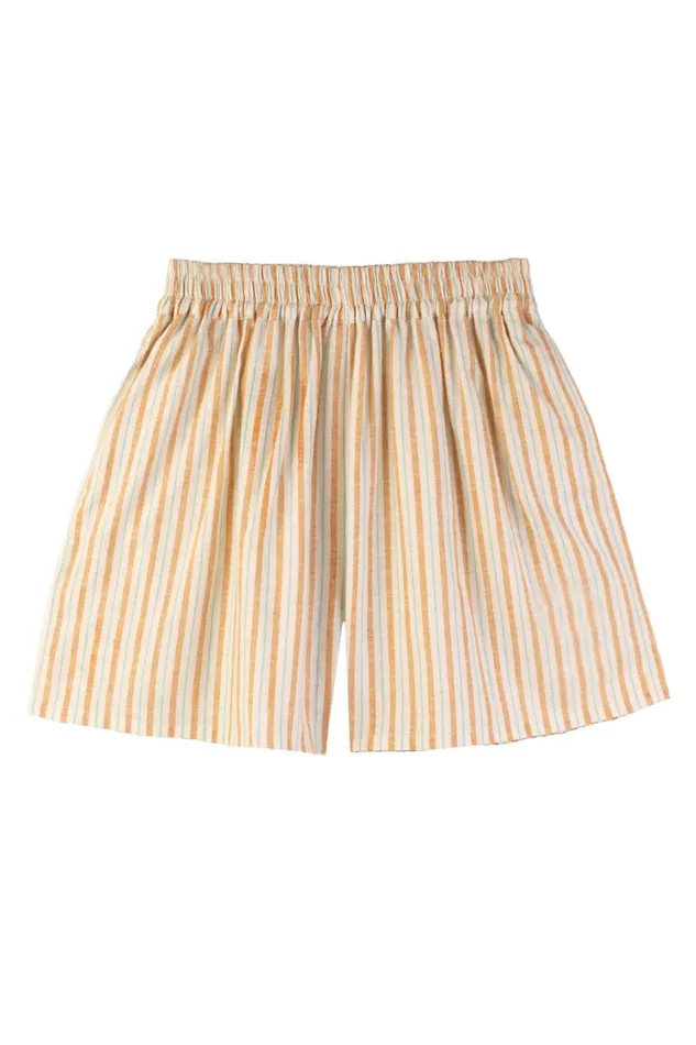 Basic Linen Shorts Citrus Stripe WomensShop LF Markey Shorts