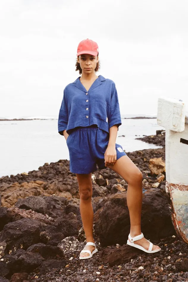 Basic Linen Shorts Cobalt WomensShop LF Markey Shorts