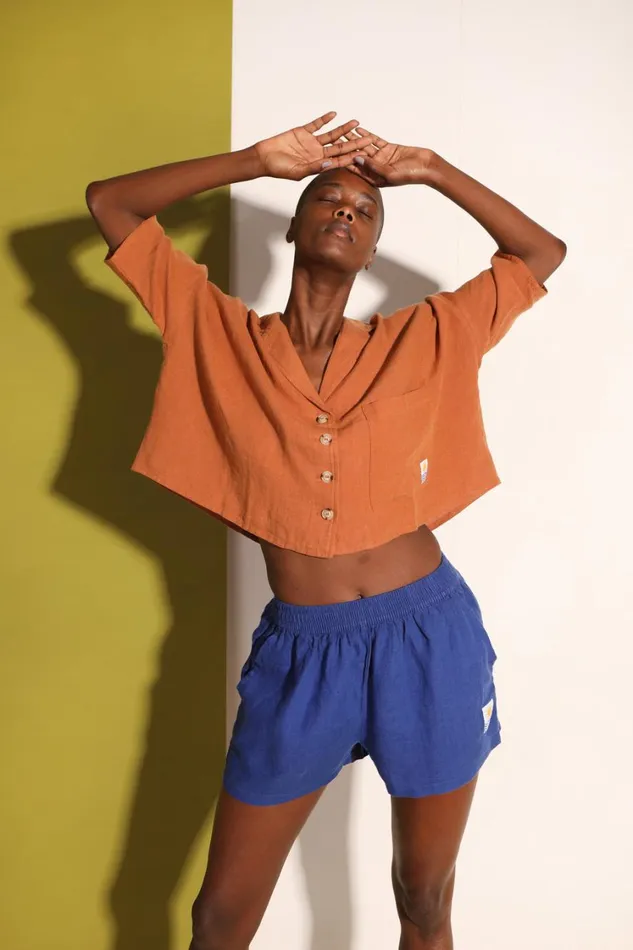 Basic Linen Shorts Cobalt WomensShop LF Markey Shorts