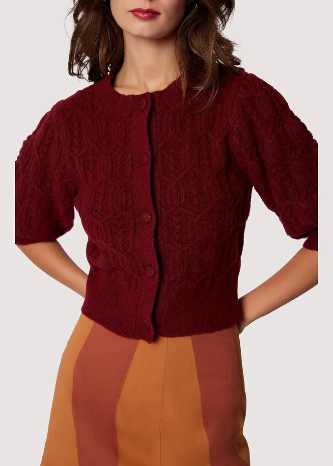Beatrice Cardigan Burgundy Women Lost Wander Sweaters