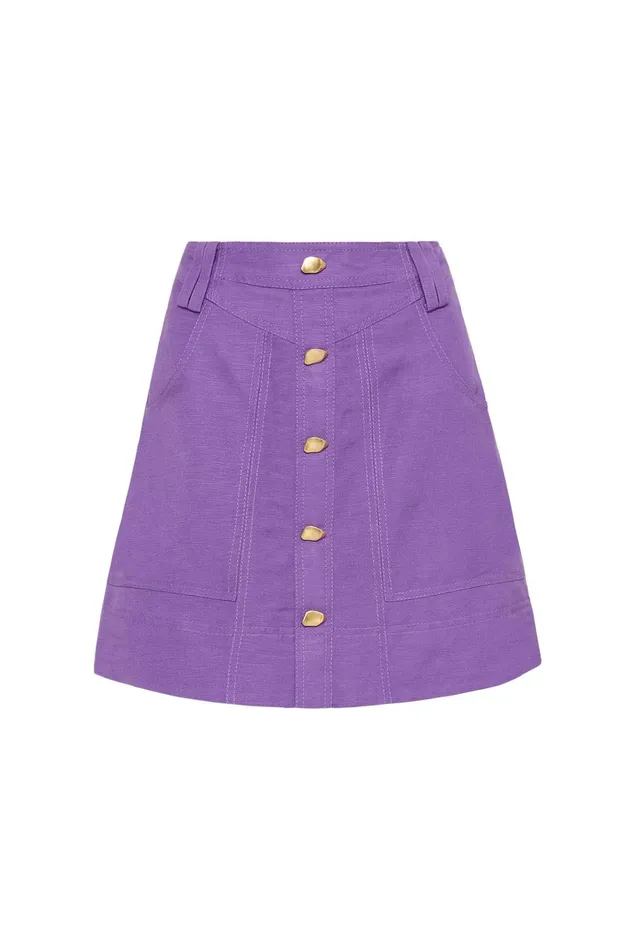 Belmond Mini Skirt Deep Violet Women Aje Skirts