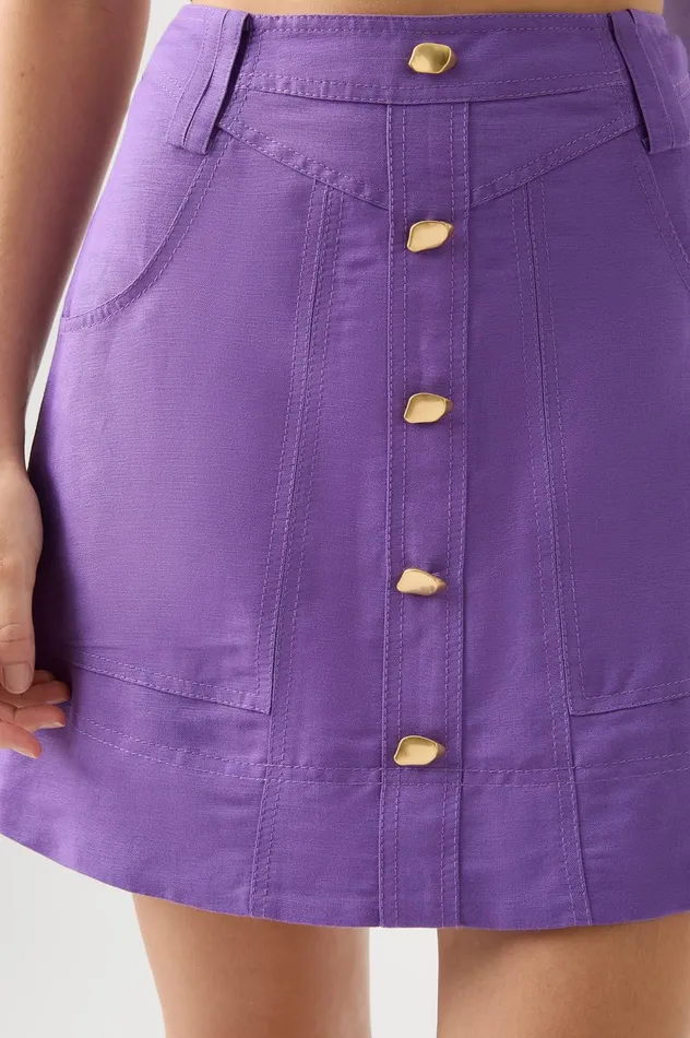 Belmond Mini Skirt Deep Violet Women Aje Skirts