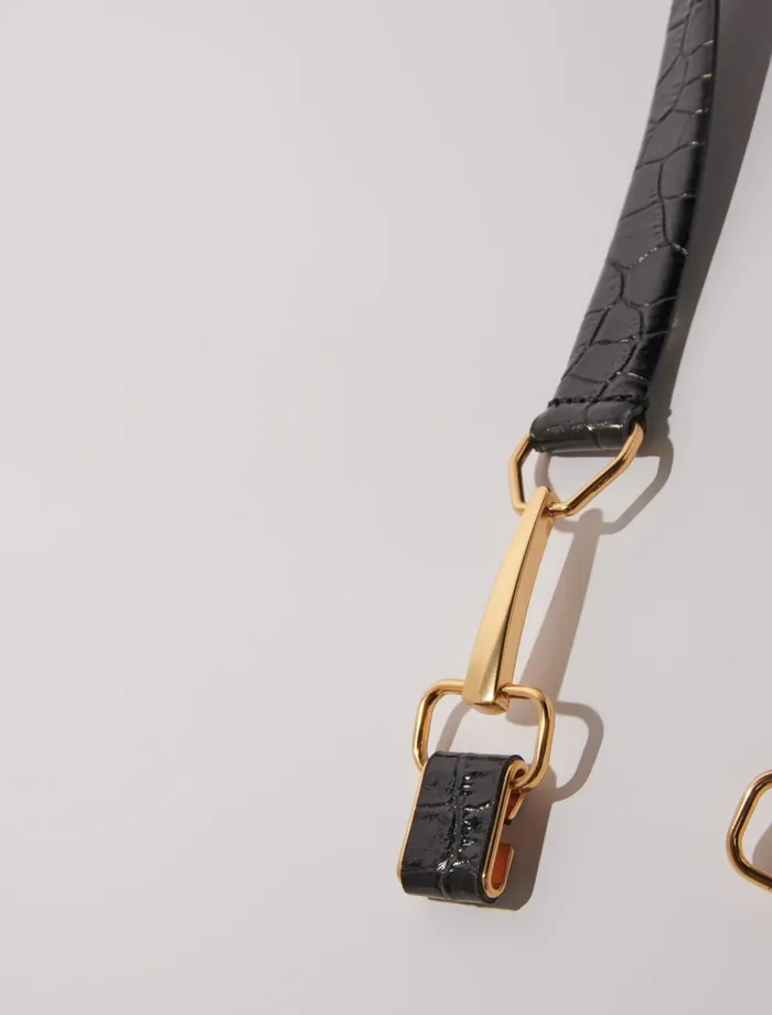 Belts Women Maje Leather Belt With Horse Bit Buckle Black