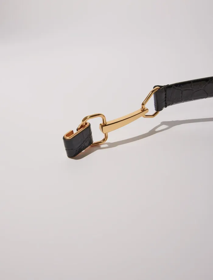 Belts Women Maje Leather Belt With Horse Bit Buckle Black