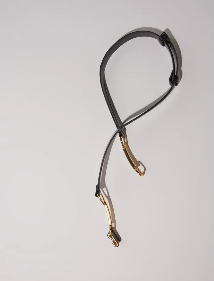 Belts Women Maje Leather Belt With Horse Bit Buckle Black