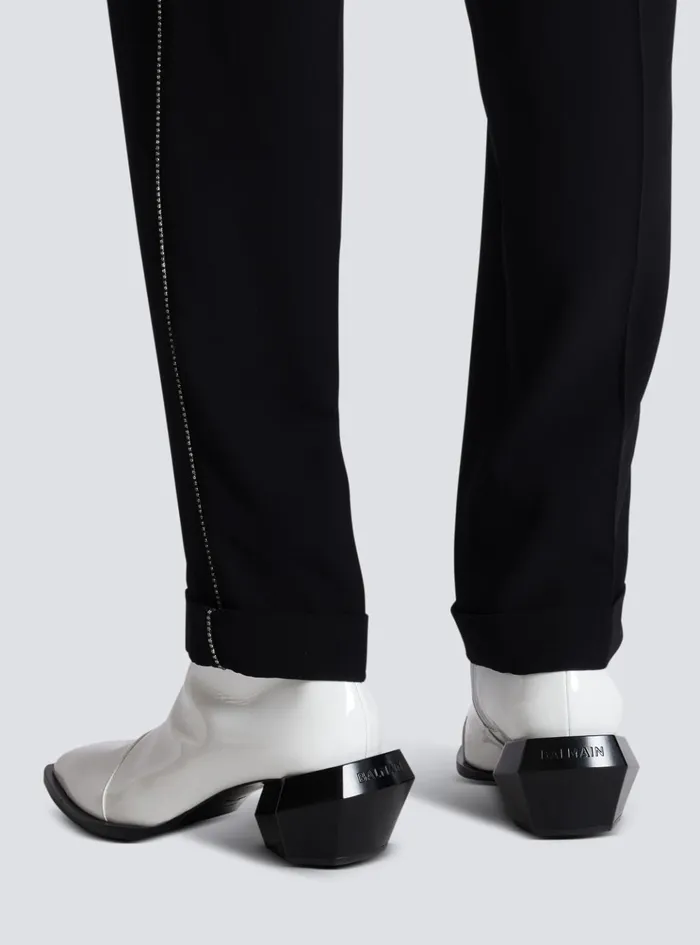 Billy Patent Leather Ankle Boots White Men Balmain Boots And Rangers