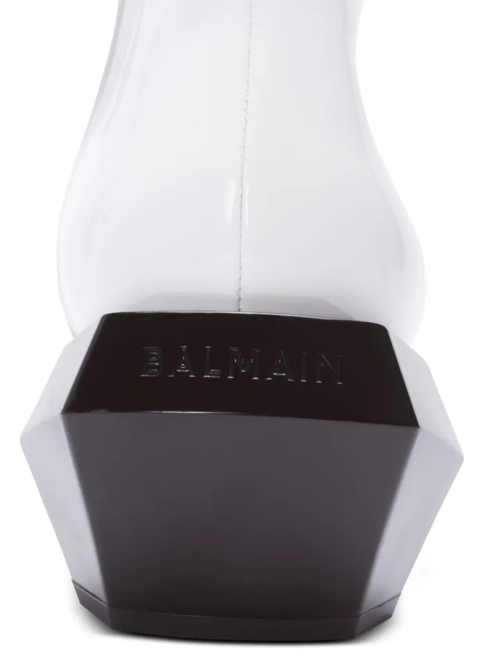 Billy Patent Leather Ankle Boots White Men Balmain Boots And Rangers