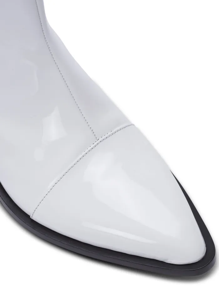 Billy Patent Leather Ankle Boots White Men Balmain Boots And Rangers