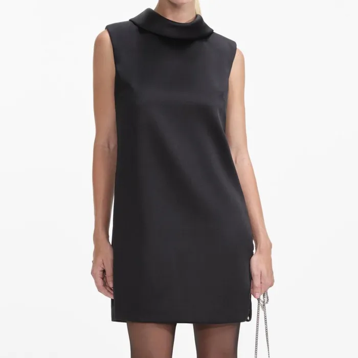 Black Satin Chain Detail Mini Dress Women Self Portrait Dresses Black Satin Chain Detail Mini Dress Women Self Portrait Dresses
