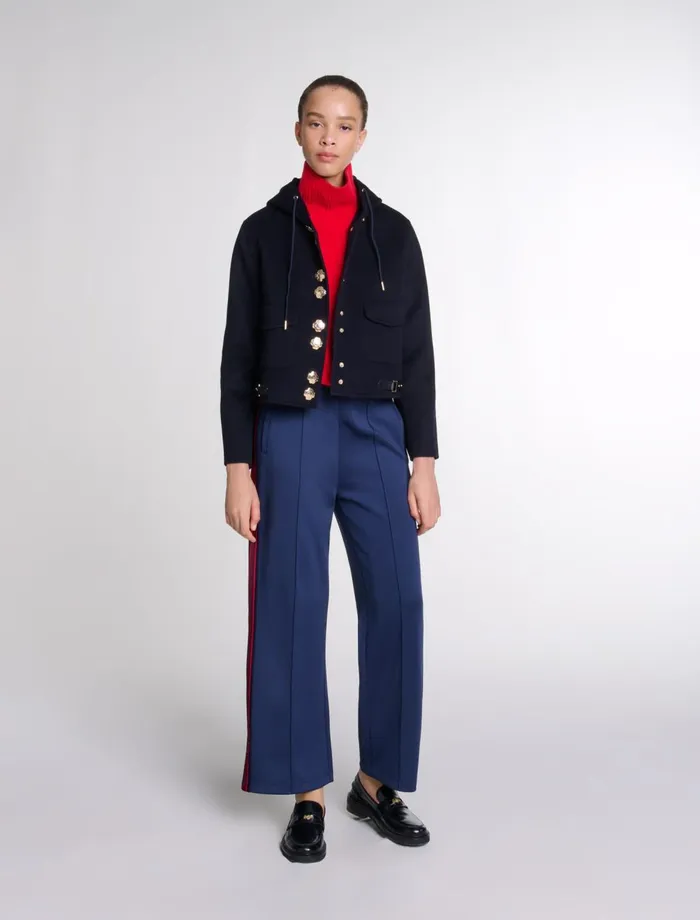 Blazers and Jackets Women Maje DoubleFaced Short Jacket Navy
