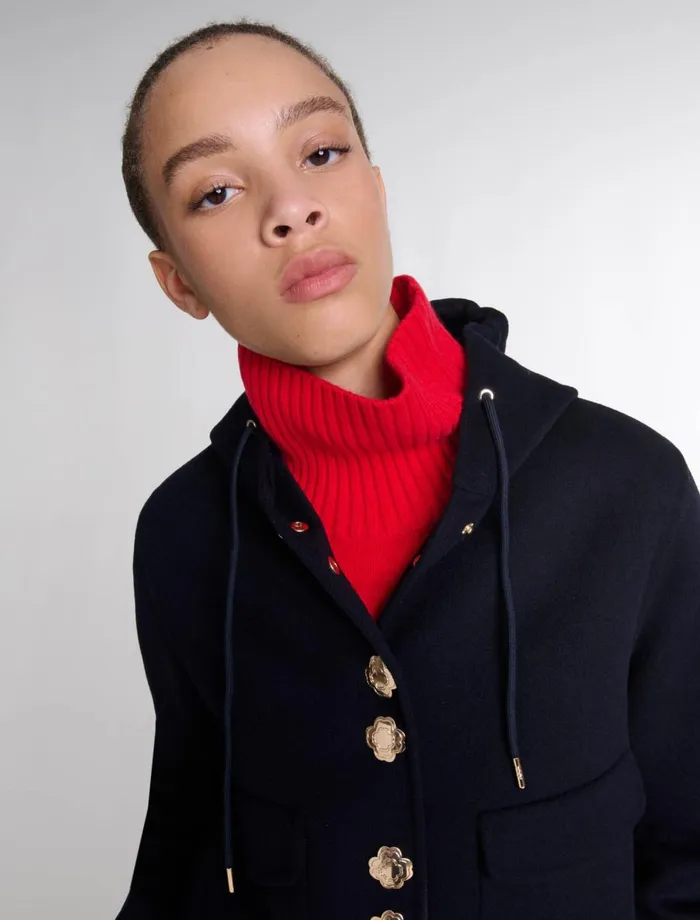 Blazers and Jackets Women Maje DoubleFaced Short Jacket Navy