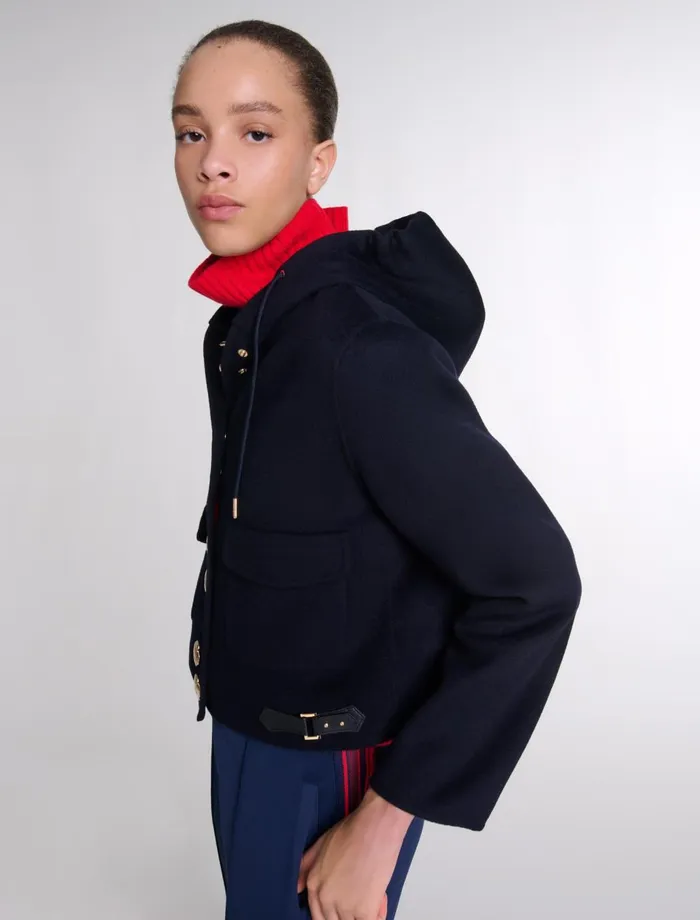 Blazers and Jackets Women Maje DoubleFaced Short Jacket Navy
