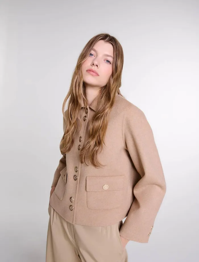 Blazers and Jackets Women Maje DoubleSided Jacket Camel
