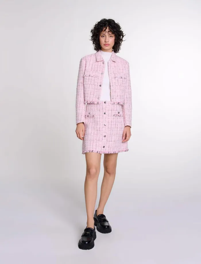 Blazers and Jackets Women Maje Tweed Jacket Pink
