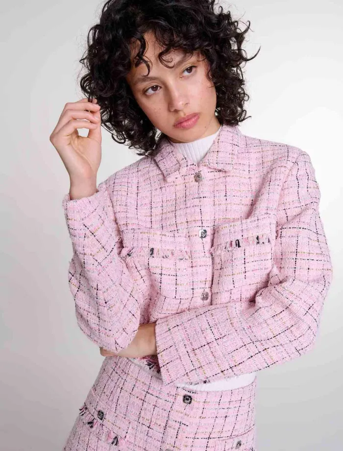 Blazers and Jackets Women Maje Tweed Jacket Pink