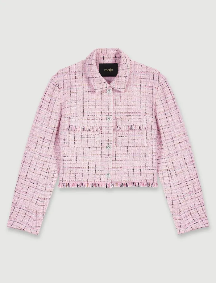 Blazers and Jackets Women Maje Tweed Jacket Pink