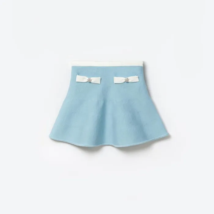 Blue Knit Skirt Kids Self Portrait Knitwear