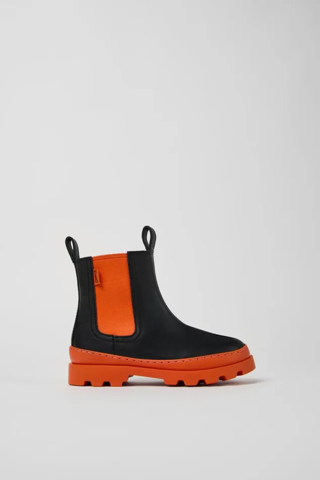 Boots Kids Camper Brutus Black Leather Chelsea Boots