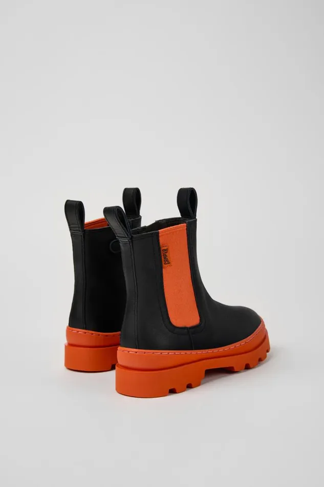Boots Kids Camper Brutus Black Leather Chelsea Boots
