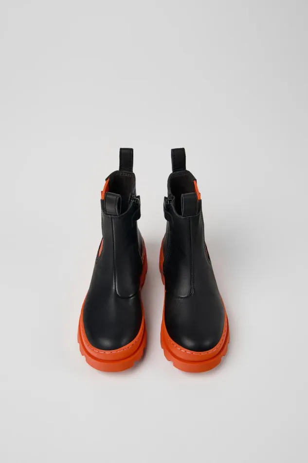 Boots Kids Camper Brutus Black Leather Chelsea Boots