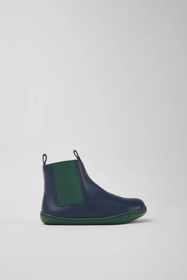 Boots Kids Camper Peu Blue Leather Ankle Boots