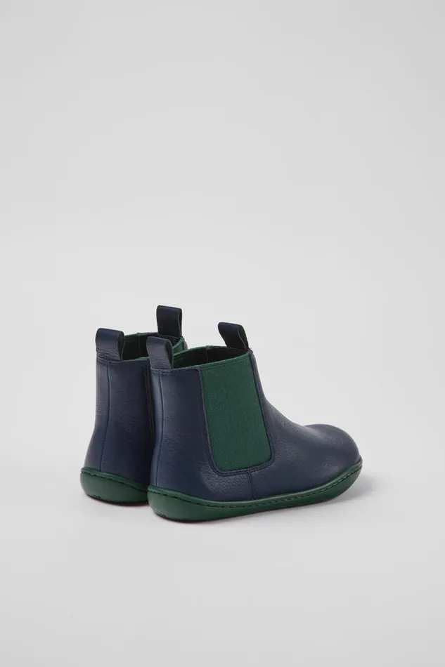Boots Kids Camper Peu Blue Leather Ankle Boots