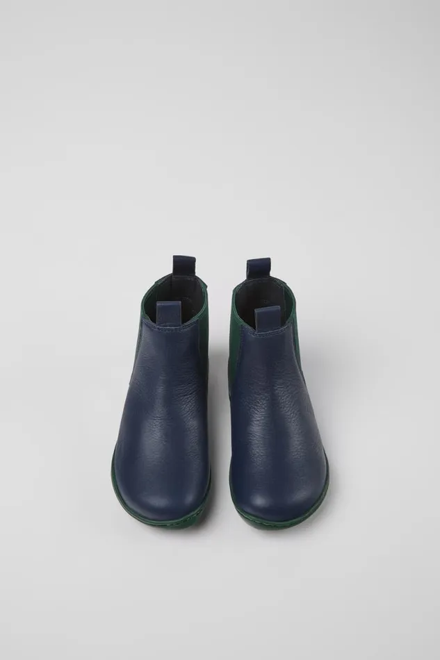 Boots Kids Camper Peu Blue Leather Ankle Boots