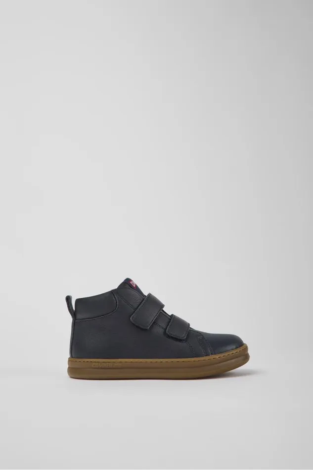Boots Kids Camper Runner Navy Blue Leather And Textile Ankle Boots Boots Kids Camper Runner Navy Blue Leather And Textile Ankle Boots