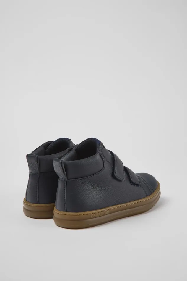 Boots Kids Camper Runner Navy Blue Leather And Textile Ankle Boots Boots Kids Camper Runner Navy Blue Leather And Textile Ankle Boots