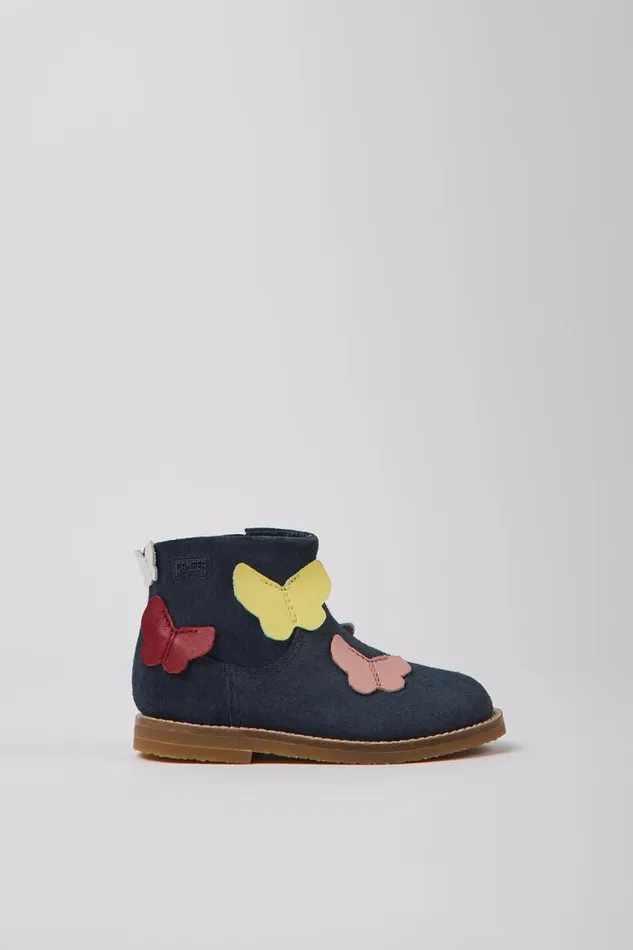 Boots Kids Camper Twins Multicolored Nubuck And Leather Boots Boots Kids Camper Twins Multicolored Nubuck And Leather Boots