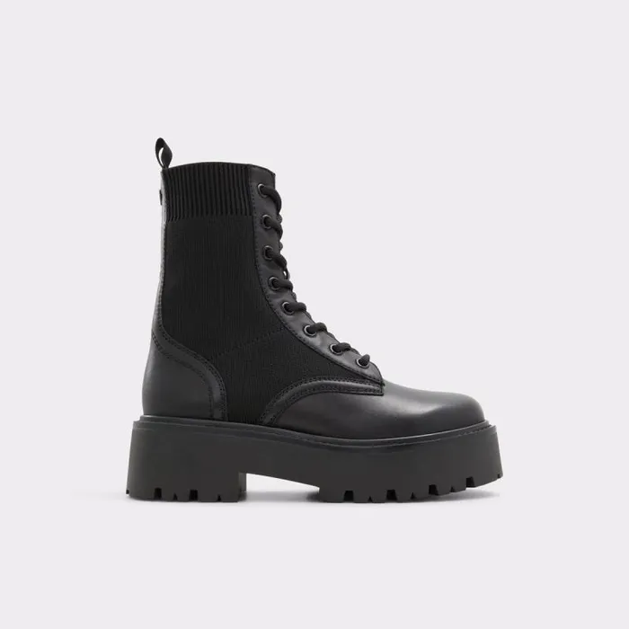 Boots Women ALDO Talaleryknit Combat Ankle Boot 8211 Black