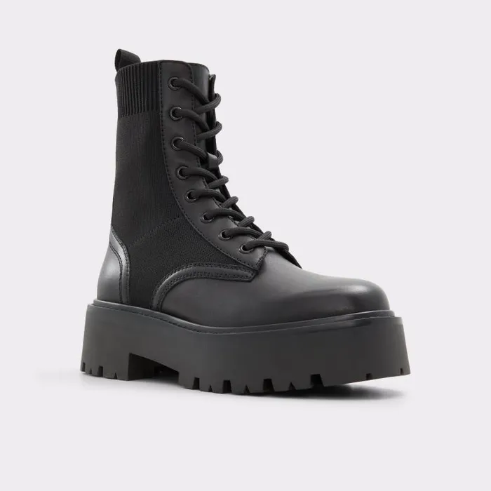 Boots Women ALDO Talaleryknit Combat Ankle Boot 8211 Black